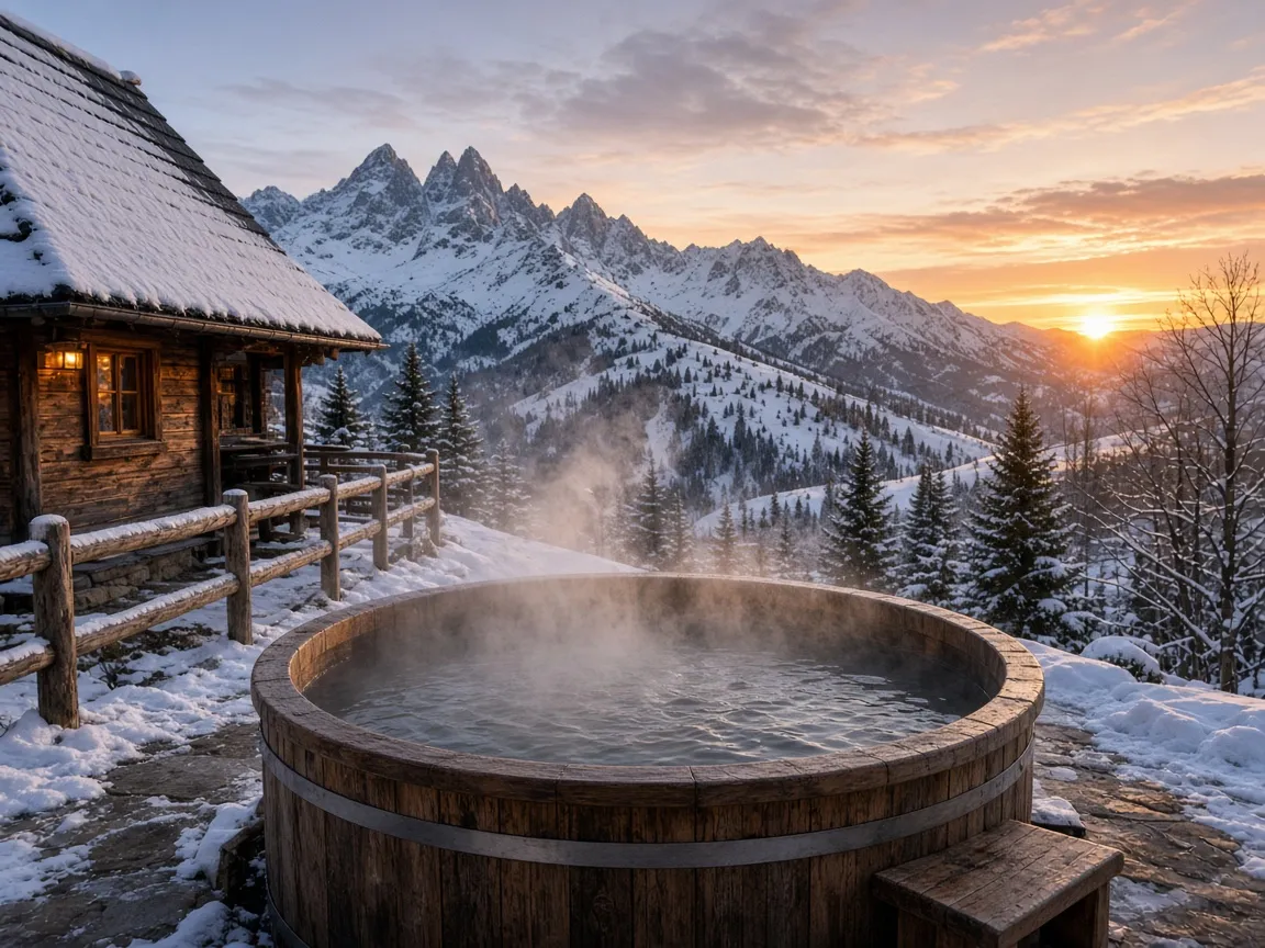 Widok na Tatry z tarasu