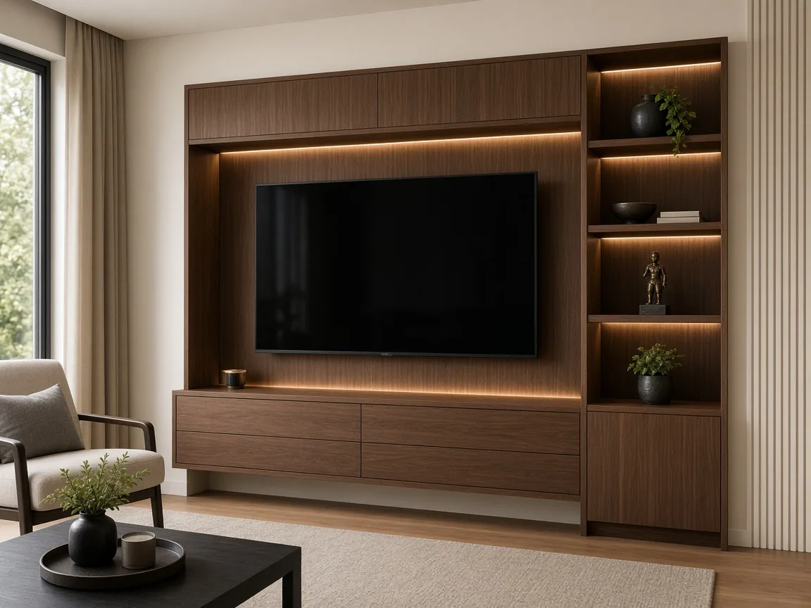 Zabudowa RTV z drewna