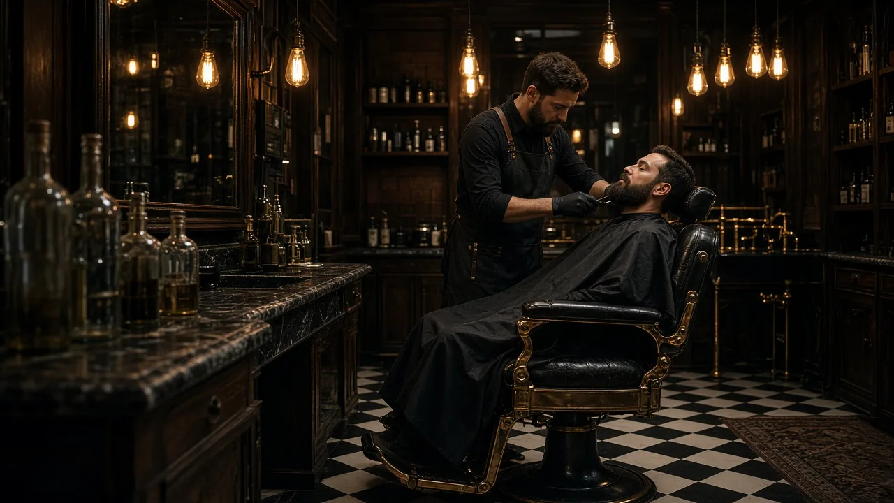 Wnętrze barber shopu z fotelami