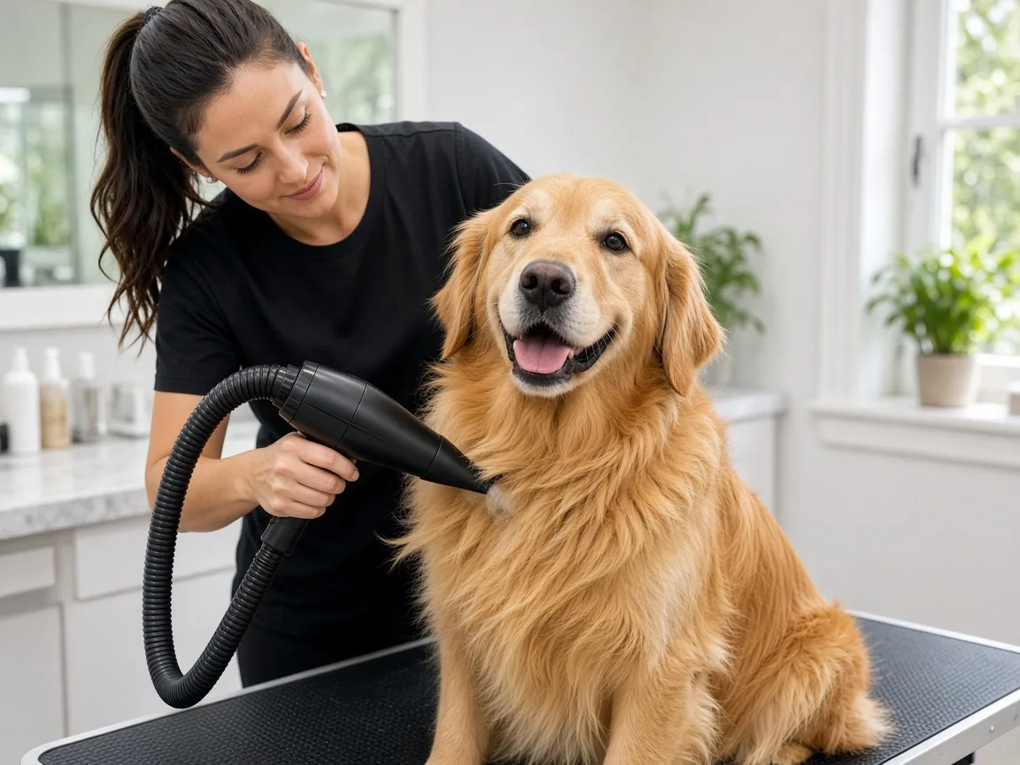 Suszenie golden retrievera