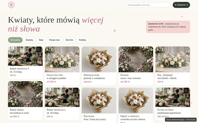 Podgląd: Kwiaciarnia Piwonia i Paproć